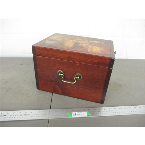 Ducks Unlimited storage chest wooden - 11.25x14x10" tall + misc