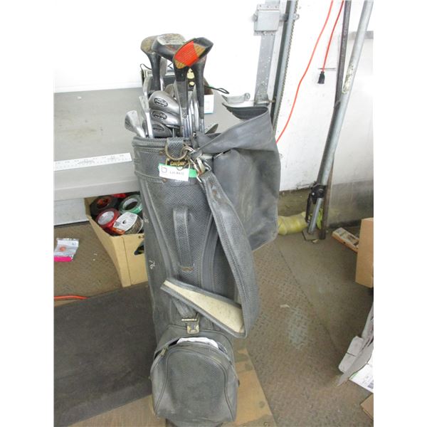 Right handed golf clubs in bag