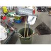 Image 2 : Garbage can with scraper, broom, shovels