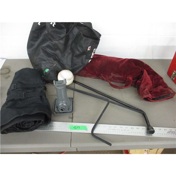 Jack, tire wrench, misc