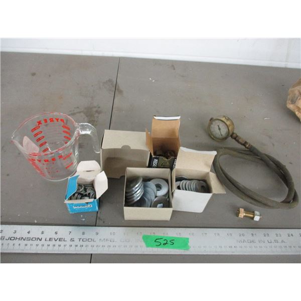 Lenz gauge, washers, nuts, misc