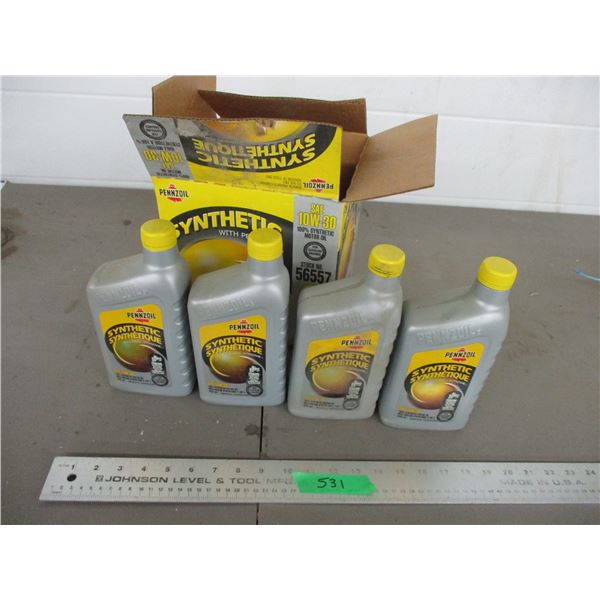 Sealed pennzoil synthetic 10w30 motor oil 946ml x4
