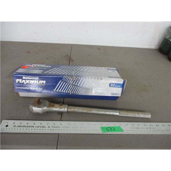 Motocraft maximum combination wrench set 32 piece SAE metric + 3/4 ratchet