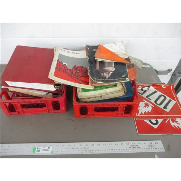 (2) trays - misc books