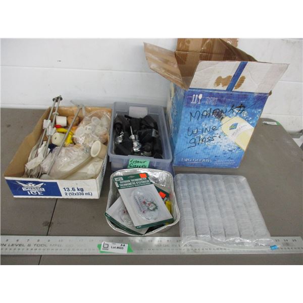 (2) Boxes, wine related items, jigs, shooter glass