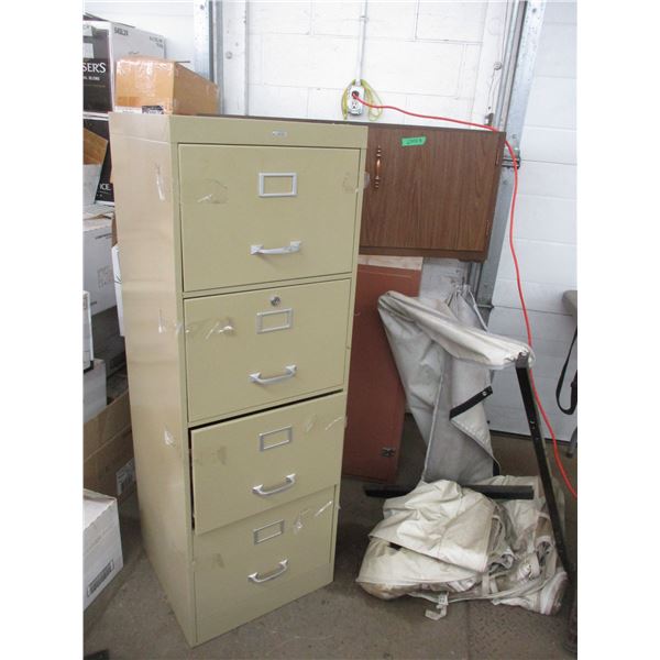 Filing cabinet - 53" tall + (2) wooden cabinets 35" tall