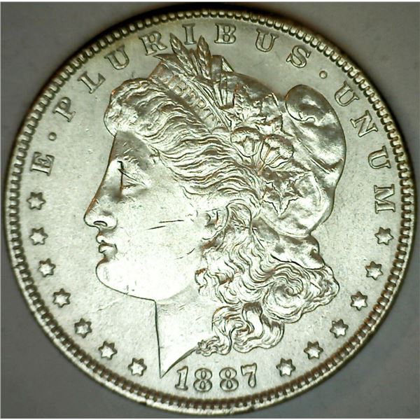 1887 Morgan Silver Dollar BU MS-63