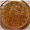 Image 1 : 1902-S GOLD LIBERTY 10 DOLLAR COIN - UNC.
