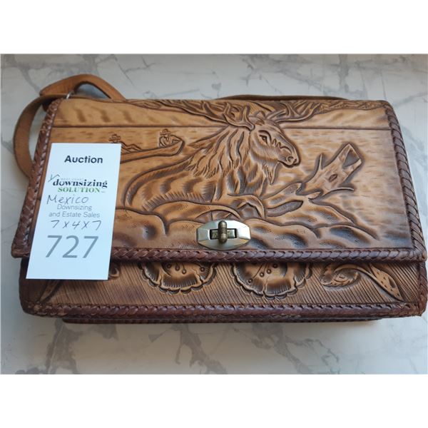 Vintage Leather Purse Cat A