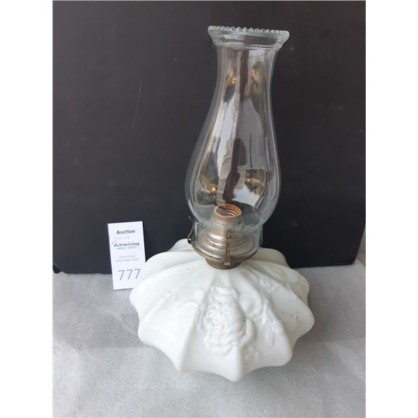 Milk Glass Lamp Cat A