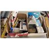 Image 2 : 2 TRAYS OF CAMERA ITEMS AND COLLECTIBLES, WOOD WHALE, LANTERN
