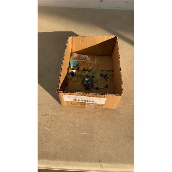 BOX OF JEWELRY AND JADE