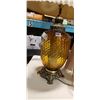 Image 2 : AMBER GLASS TABLE LAMP AND HANGING LIGHT