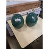 Image 1 : 2 GLAZED POTTERY EGGS 11 INCHES TALL