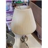 Image 8 : SMOKE GLASS TABLE LAMP AND BRASS TABLE LAMP