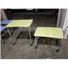 Image 1 : 2 HERMAN MILLER ADJUSTABLE HEIGHT ROLLING WORKSTATION / STANDS - GREEN