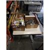 Image 1 : 2 BOXES OF PINS, FIGURES, COLLECTIBLES, DECORATIVE PICTURE FRAMES
