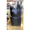 Image 8 : BLACK 3 DRAWER SHELF AND 2 DRAWER NIGHTSTAND