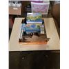 Image 1 : TRAY OF OUTDOOR DECORATIONS, GOLF TEES, INFLATEABLE POOL AND SPRINKLER