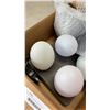 Image 2 : 4 RGB COLOR CHANGING EGGS WITH CHARGER WORKING, CERAMIC PLANT POT AND RAISED PLATTER STAND