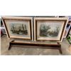 Image 1 : 2 VINTAGE PRINTS AND WOOD SHELF
