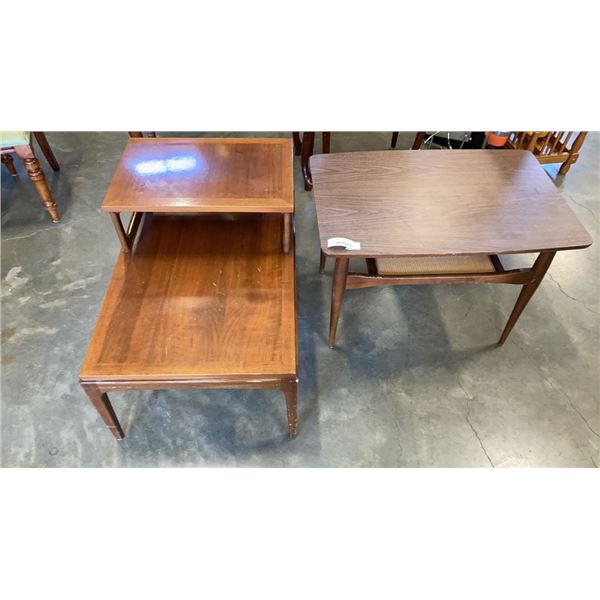 LANE FURNITURE STEP ENDTABLE AND DEFEHR FURNITURE MID CENTURY ENDTABLE