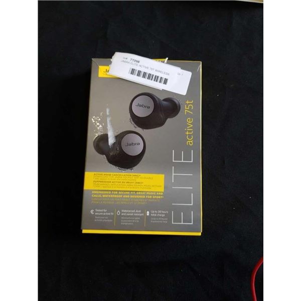 JABRA ELITE ACTIVE 75T WIRELESS EARBUDS - TESTED WORKING, RETAIL $189