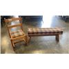Image 1 : RUSTIC WOOD BENCH AND CHAIR