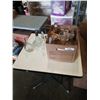 Image 1 : BOX OF CRYSTAL DECANTERS, VASES