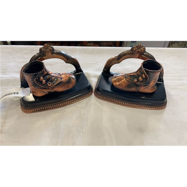 COPPER SHOE BOOKENDS