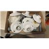 Image 2 : BOX AND 2 TRAYS OF ROPE, BRAIDED WATER LINES, WATER HOSES, LIGHT BULB FIXTURES