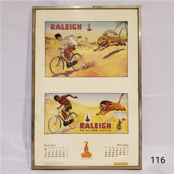 Raleigh Advertising Calendar Framed