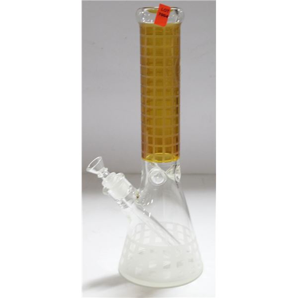 NEW 14" AMBER ETCHED GLASS BONG
