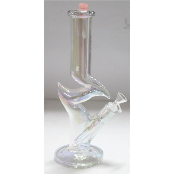 NEW 12" COLORED TRANSLUCENT ZIG ZAG GLASS BONG