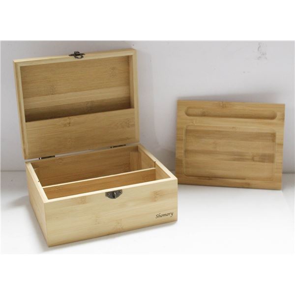 SHOMORY WOODEN STASH BOX W/ WOODEN INSERT TRAY