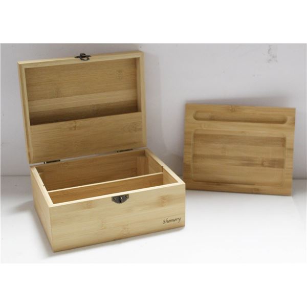 SHOMORY WOODEN STASH BOX W/ WOODEN INSERT TRAY