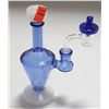 Image 1 : NEW 6.5" WHITE/ BLUE GLASS BONG W/ CHOKE