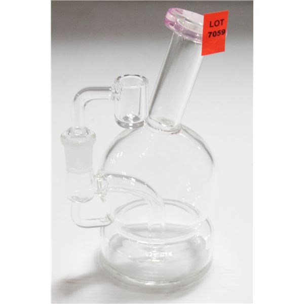 NEW 6.5" CLEAR ORB BONG W/ PINK ACCENT