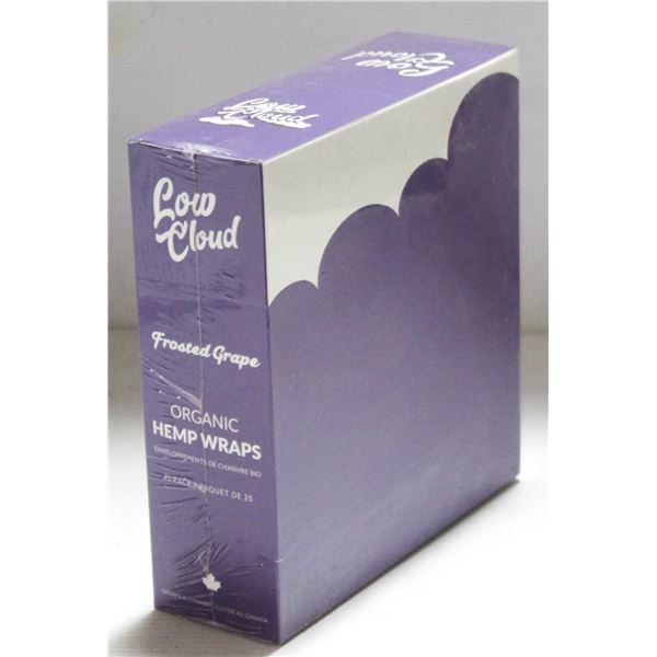 LOW CLOUD 25PK ORGANIC HEMP WRAPS; FROSTED GRAPE