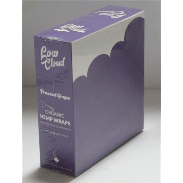 LOW CLOUD 25PK ORGANIC HEMP WRAPS; FROSTED GRAPE