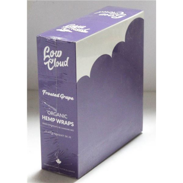 LOW CLOUD 25PK ORGANIC HEMP WRAPS; FROSTED GRAPE