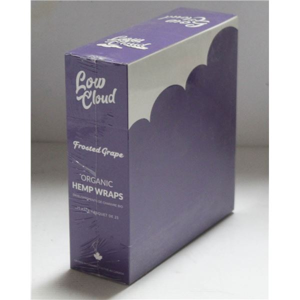 LOW CLOUD 25PK ORGANIC HEMP WRAPS; FROSTED GRAPE