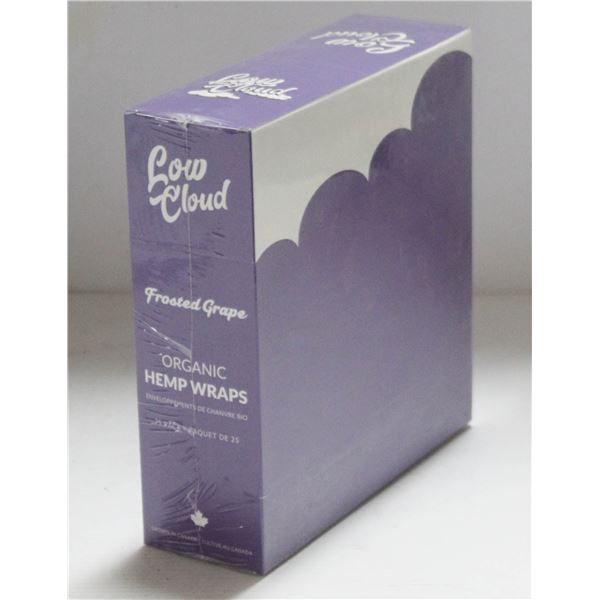 LOW CLOUD 25PK ORGANIC HEMP WRAPS; FROSTED GRAPE
