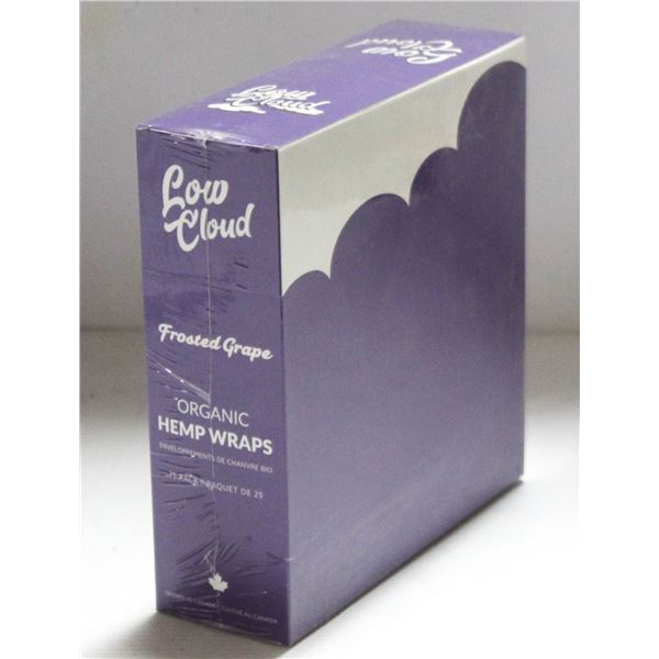 LOW CLOUD 25PK ORGANIC HEMP WRAPS; FROSTED GRAPE
