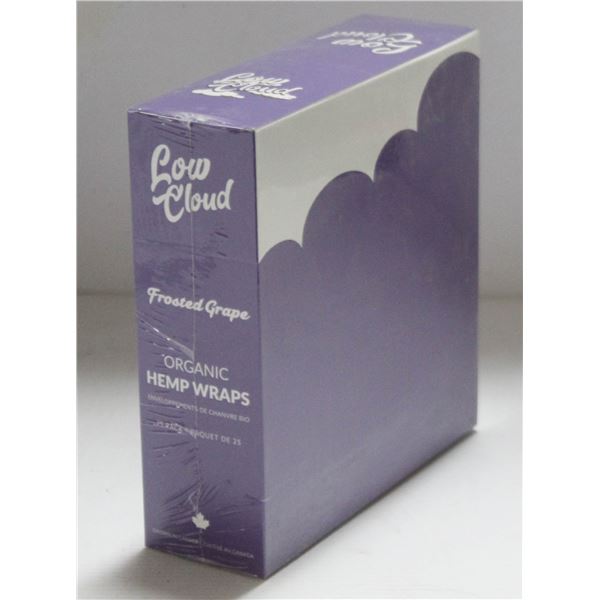 LOW CLOUD 25PK ORGANIC HEMP WRAPS; FROSTED GRAPE
