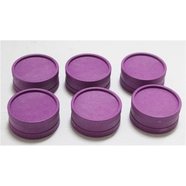 NEW 6PK BIO PLASTIC TWIST HERB GRINDERS; PURPLE