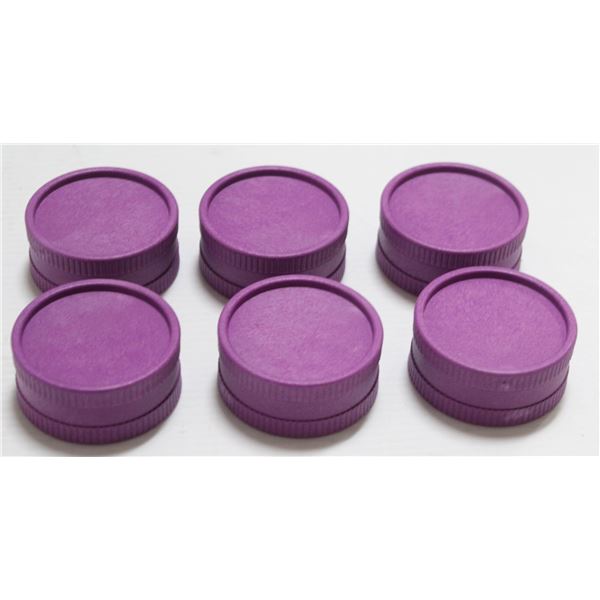 NEW 6PK BIO PLASTIC TWIST HERB GRINDERS; PURPLE