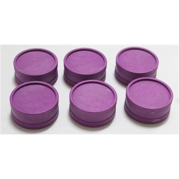 NEW 6PK BIO PLASTIC TWIST HERB GRINDERS; PURPLE