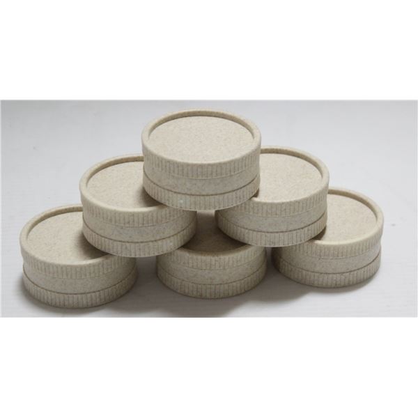 NEW 6PK BIO PLASTIC TWIST HERB GRINDERS; CREAM