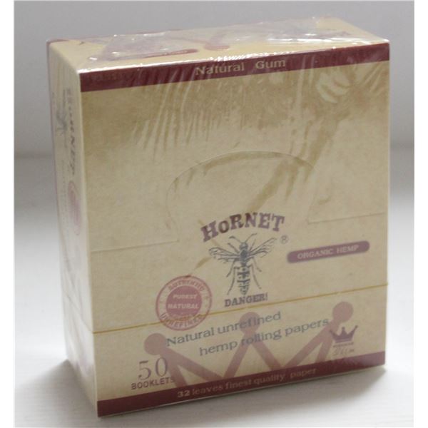 HORNET 50PK KINGSIZE NATURAL UNREFINED HEMP PAPERS